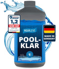 AGUALEVE Poolklar 1L – Pool Wasserpflege für kristallklares Wasser, für Pools, Whirlpools & Planschbecken, Made in Germany