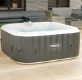 AREBOS Aufblasbarer Whirlpool für 4 Personen – Outdoor & Indoor Spa Pool mit 130 Massagedüsen, Heizung, 154 x 154 cm