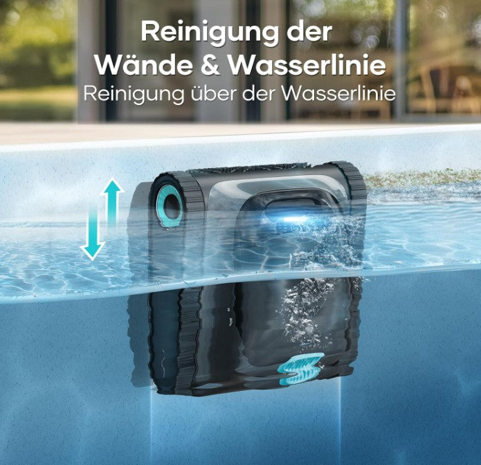 AIPER Scuba S1 Poolroboter – Boden, Wand & Wasserlinie Reinigung, 270 Min Laufzeit, App-Steuerung für Einbau- & Aufstellpools